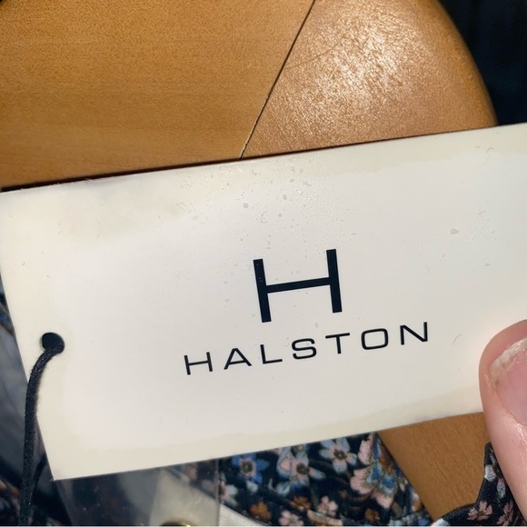 NWT Halston Lace Appliqué Washed Satin Poppy Blouse - Picture 9 of 9